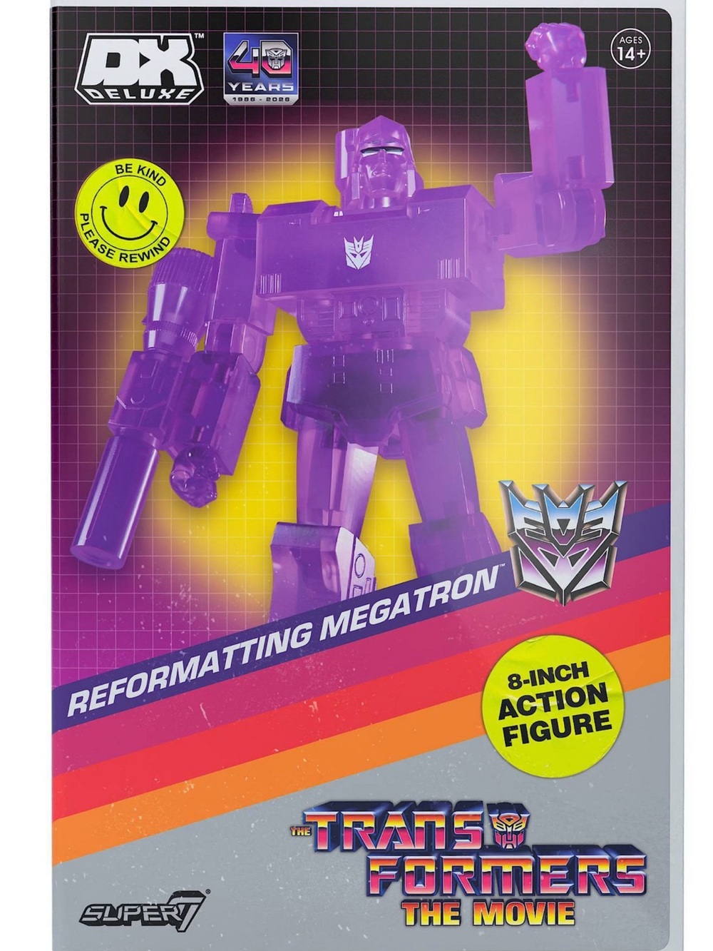 Super7 Transformers The Movie 40th Anniversary Reformatting Megatron 8-Inch
